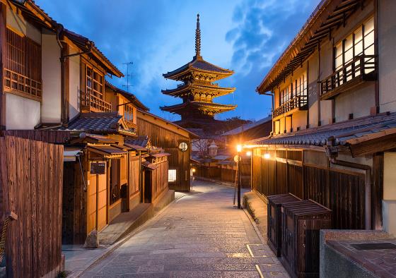 Улочки Япония Киото - старый город.