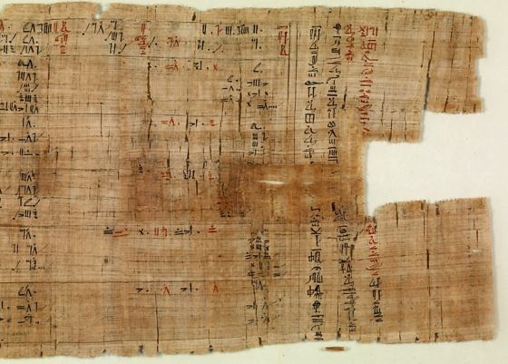 Папирус Ахмеса - руководство по арифметике и геометрии.