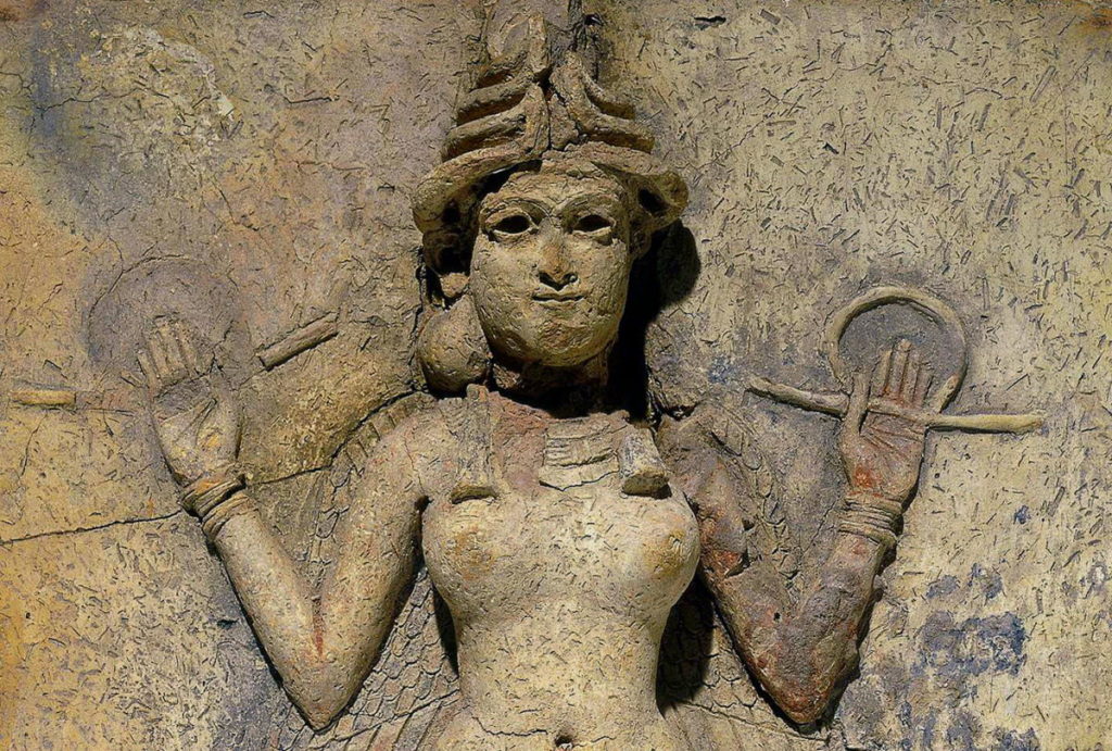 Рельефа Берни - предположительно изображена богиня Иштар или Лилит, изображение на блоге ancient-east.ru<br />
